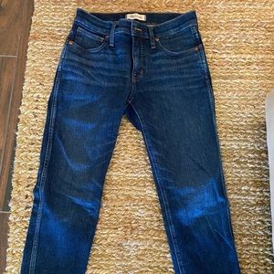 Madewell stretch slim straight jean. super comfy